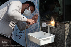 نصب روشویی در معابر عمومی برای شکست کرونا با همت گروه جهادی شهید ابراهیم هادی