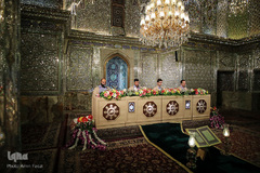 جزء خوانی قرآن کریم در حرم مطهر شاهچراغ (ع)