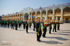 آیین گلاب شویی و تعویض گل ضریح مبارک حرم حضرت شاهچراغ (ع)