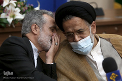 حجت‌الاسلام والمسلمین سیدمحمود علوی، وزیر اطلاعات و نصرت‌الله لطفی، قائم مقام شورای هماهنگی تبلیغات اسلامی کشور