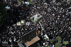 مراسم تشییع پیکر مطهر شهید مدافع حرم «جواد الله‌کرم» در محله مهرآباد جنوبی