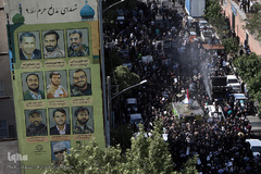 مراسم تشییع پیکر مطهر شهید مدافع حرم «جواد الله‌کرم» در محله مهرآباد جنوبی