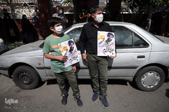 مراسم تشییع پیکر مطهر شهید مدافع حرم «جواد الله‌کرم» در محله مهرآباد جنوبی