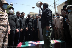 مراسم تشییع پیکر مطهر شهید مدافع حرم «جواد الله‌کرم» در محله مهرآباد جنوبی