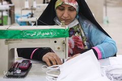 کارگاه تولید ماسک در امامزاده بی بی سکینه(س)