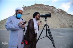 رصد هلال ماه شوال در ارتفاعات کوه خضر نبی (ع) قم 