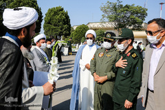 استقبال از پیکر شهید «نسیم افغانی» در فرودگاه شهید هاشمی نژاد مشهد