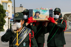 استقبال از پیکر شهید «نسیم افغانی» در فرودگاه شهید هاشمی نژاد مشهد