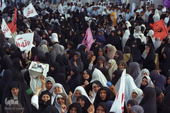 مراسم برائت از مشرکین زائرین ایرانی بیت الله الحرام پیش از شهادت به دست جنایتکاران سعودی در سال ۶۶