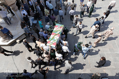 تشییع شهید بسیجی امیرحسین علیخانی در قزوین