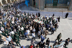 تشییع شهید بسیجی امیرحسین علیخانی در قزوین