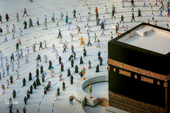 طواف وداع حجاج بیت االله الحرام در آخرین روز حج تمتع ۱۴۴۱