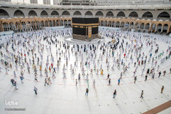 طواف وداع حجاج بیت االله الحرام در آخرین روز حج تمتع ۱۴۴۱