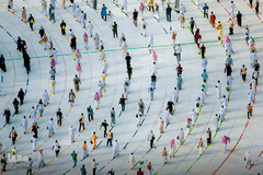 طواف وداع حجاج بیت االله الحرام در آخرین روز حج تمتع ۱۴۴۱