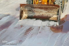 برداشت نمک از دریاچه «حوض سلطان» قم