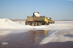 برداشت نمک از دریاچه «حوض سلطان» قم