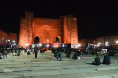 مراسم عزاداری شب سوم محرم در محوطه باز مصلی تبریز