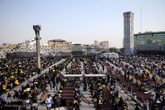 تجمع اعتراضی مردم تهران در محکومیت اهانت به پیامبر گرامی اسلام(ص) در میدان امام حسین(ع) 