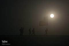 پیاده روی اربعین زائرین عراقی در مسیر بصره به کربلا