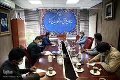 نشست مرتضی فاضلی، رییس مرکز آموزش فضای مجازی نهاد نمایندگی مقام معظم رهبری در دانشگاه ها با محمدحسین حسنی، رئیس سازمان قرآنی دانشگاهیان کشور 