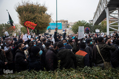 تجمع محکومیت ترور شهید محسن فخری‌زاده مقابل مجلس