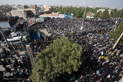 مراسم تشییع پیکر شهید «زکریا شیری» از شهدای مدافع حرم در شهر اقبالیه استان قزوین