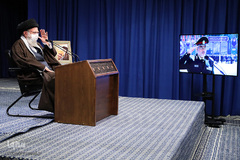 مراسم مشترک دانش‌آموختگی دانشجویان دانشگاه‌های افسری نیروهای مسلح در دانشگاه افسری امام علی علیه‌السلام با حضور ویدیویی فرمانده کل قوا