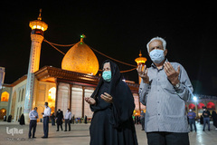 مراسم عزاداری شب شهادت امام حسن مجتبی(ع) در حرم مطهر حضرت شاهچراغ‎(ع) 