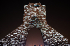 ورپردازی سه بعدی(ویدیو مپینگ) یادبود مسافرین کشته شده سقوط هواپیمای اوکراینی بر برج آزادی