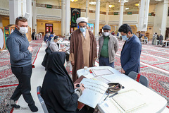 بداهه نگاری مشق سلیمانی در حرم شاهچراغ(ع)