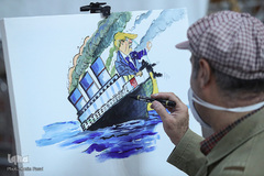 بداهه نگاری مشق سلیمانی در حرم شاهچراغ(ع)