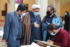 بداهه نگاری مشق سلیمانی در حرم شاهچراغ(ع)