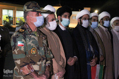 استقبال از ۵ شهید گمنام در فرودگاه بیرجند