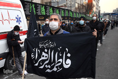 مراسم عزاداری سالرو شهادت حضرت زهرا(س) در میدان هفت تیر