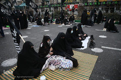 مراسم عزاداری سالرو شهادت حضرت زهرا(س) در میدان هفت تیر