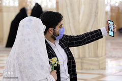 جشن ازدواج ۲۰زوج از خانواده های تحت پوشش خیریه شمیم مهرسبحان(شمس) در حرم مطهر رضوی