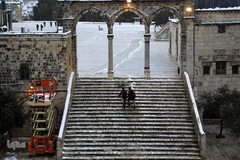 بارش کم سابقه برف در بیت المقدس