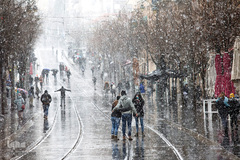 بارش کم سابقه برف در بیت المقدس