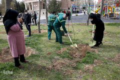 مراسم درختکاری گرامیداشت پیرغلامان اهل بیت(ع) در بوستان «باغ نو» فرهنگسرای تهران
