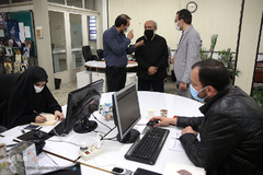 بازدید استاد مسعود نجابتی، خوشنویس و گرافیست از تحریریه ایکنا