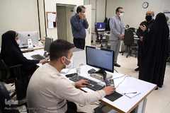 بازدید استاد مسعود نجابتی، خوشنویس و گرافیست از تحریریه ایکنا