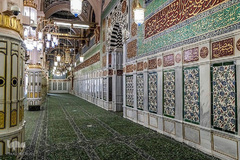 حرم مطهر و نورانی اشرف الانبیاء، حضرت محمد مصطفی(ص) در مدینه منوره