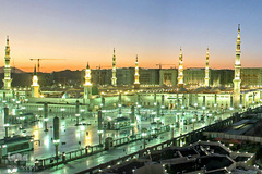 حرم مطهر و نورانی اشرف الانبیاء، حضرت محمد مصطفی(ص) در مدینه منوره