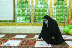 مراسم جشن تکلیف 42 دختر در امامزاده پنج تن لویزان