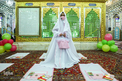 مراسم جشن تکلیف 42 دختر در امامزاده پنج تن لویزان