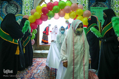 مراسم جشن تکلیف 42 دختر در امامزاده پنج تن لویزان