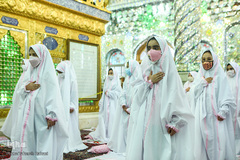 مراسم جشن تکلیف 42 دختر در امامزاده پنج تن لویزان