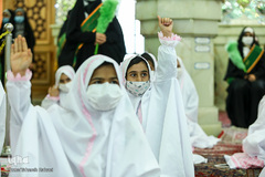 مراسم جشن تکلیف 42 دختر در امامزاده پنج تن لویزان