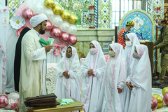 مراسم جشن تکلیف 42 دختر در امامزاده پنج تن لویزان