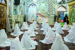 مراسم جشن تکلیف 42 دختر در امامزاده پنج تن لویزان
